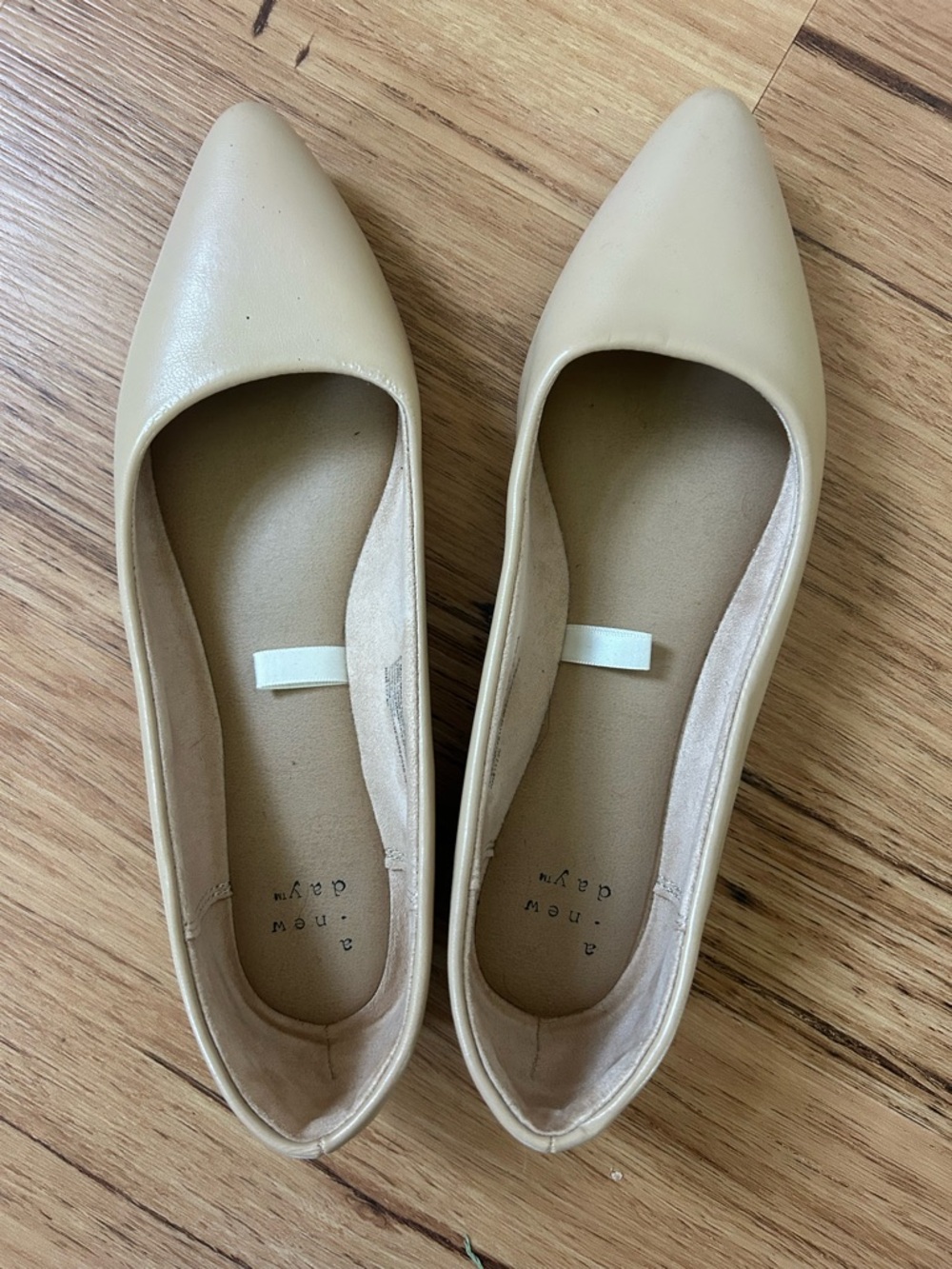a new day Pointed-Toe Ballet Flats in Nude